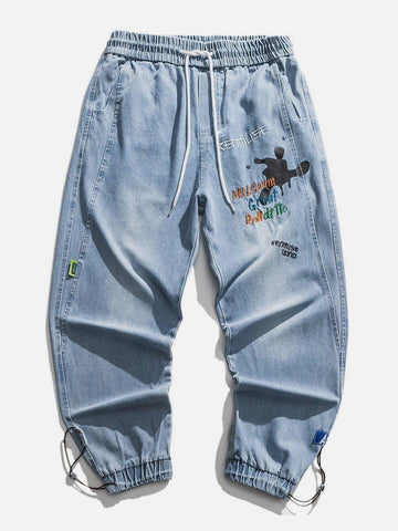 Makersluxe® - Graphic Print Jeans