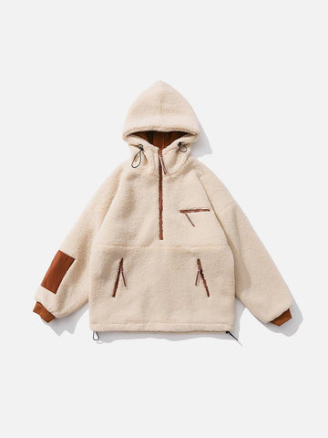 Makersluxe® - Half Zipper Sherpa Winter Coat