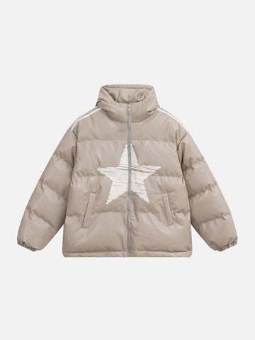 Makersluxe® - Hand Painted Star Print Winter Coat