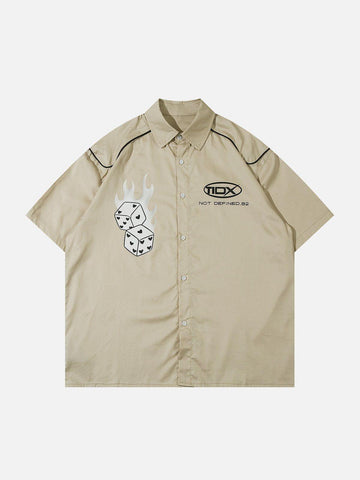 Makersluxe® - Heart Print Dice Short Sleeve Shirts