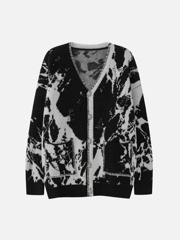 Makersluxe® - Ink And Water Style Embroidery Cardigan