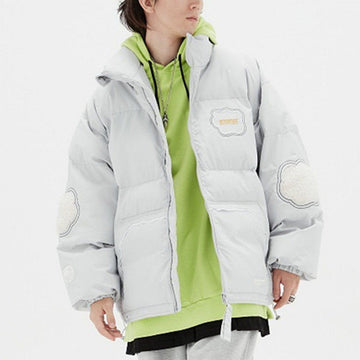 Makersluxe® - Irregular Cloud Embroidery Winter Coat