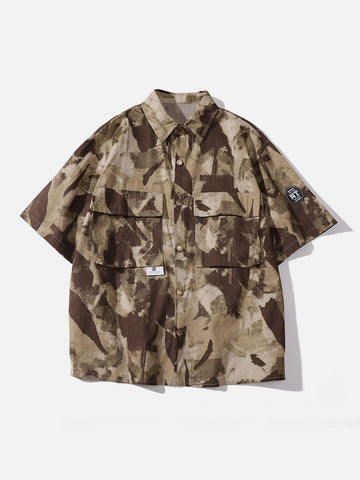 Makersluxe® - Large Pocket Camo Short Sleeve Shirt