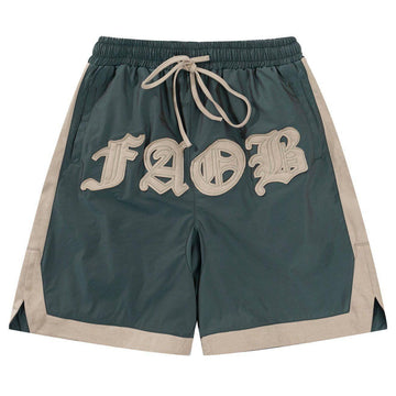 Makersluxe® - Letter Contrast Panel Shorts