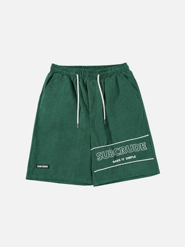 Makersluxe® - Letter Embroidered Shorts