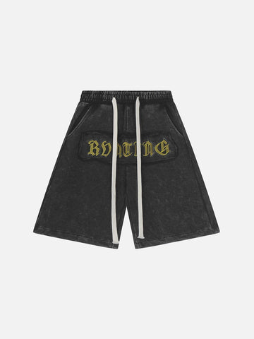 Makersluxe® - Letter Embroidery Shorts