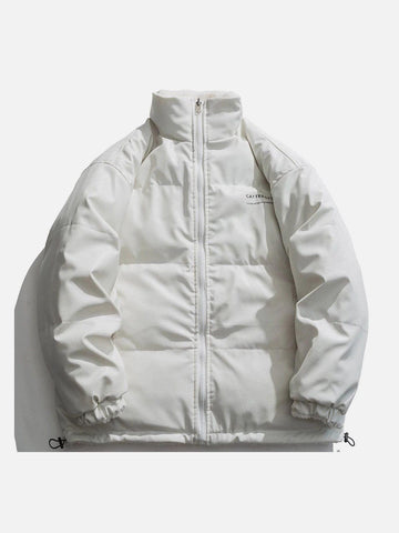 Makersluxe® - Letter Print Reversible Sherpa Jacket