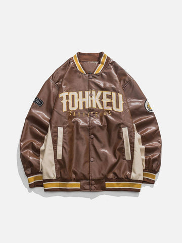 Makersluxe® - Letter Racing PU Jacket