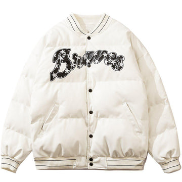 Makersluxe® - Letter Star Embroidery Winter Coat