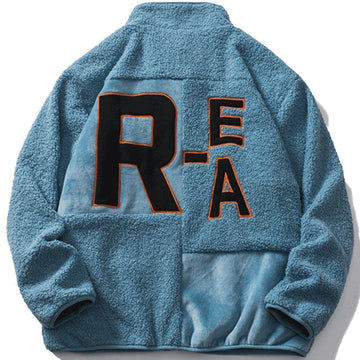 Makersluxe® - Letter Stitching Sherpa Winter Coat