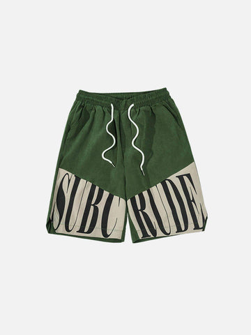 Makersluxe® - Letters Patchwork Shorts