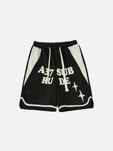 Makersluxe® - Letters Patchwork Shorts