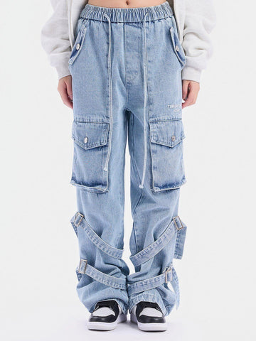 Makersluxe® - Multi Pocket Lace Up Jeans