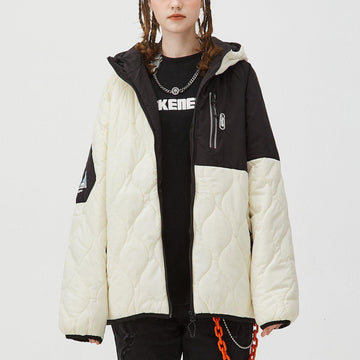 Makersluxe® - Multi-pocket Stitched Hood Winter Coat
