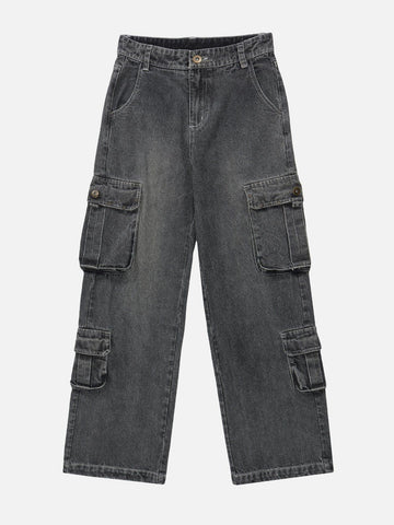 Makersluxe® - Multi-pocket Washed Design Jeans