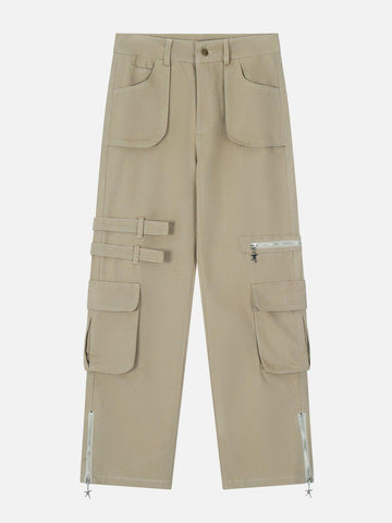 Makersluxe® - Multi-Pocket Zippered Cargo Pants