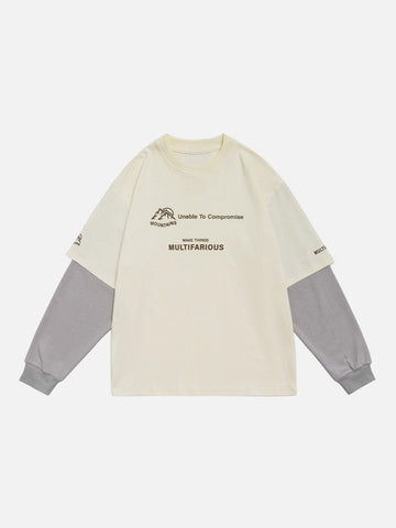Makersluxe® - Multifarious Print Panel Sweatshirt