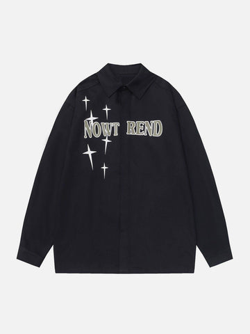 Makersluxe® - NOWT REND Print Long-Sleeved Shirt