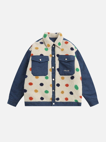 Makersluxe® - Origin Denim Patchwork Sherpa Coat