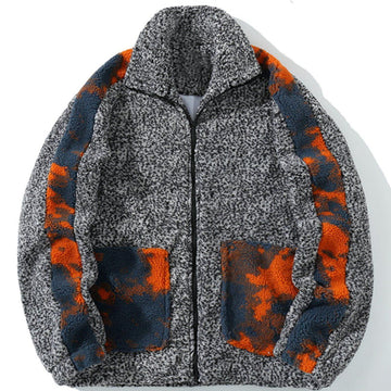 Makersluxe® - Patchwork Camouflage Sherpa Winter Coat