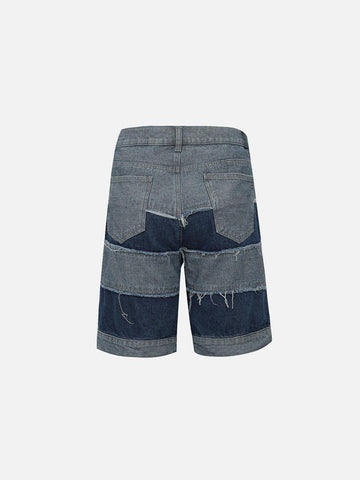 Makersluxe® - Patchwork Denim Shorts