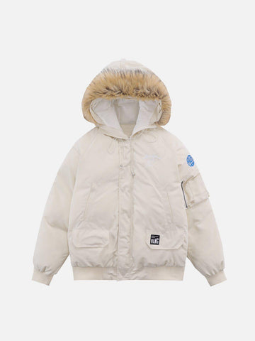 Makersluxe® - Patchwork Drawstring Winter Coat