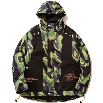 Makersluxe® - Patchwork Fake Vest Solution Print Coat
