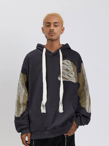Makersluxe® - Patchwork Skeleton Hoodie