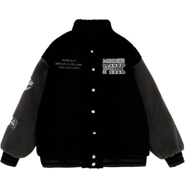 Makersluxe® - Patchwork Sleeve Sherpa Winter Coat