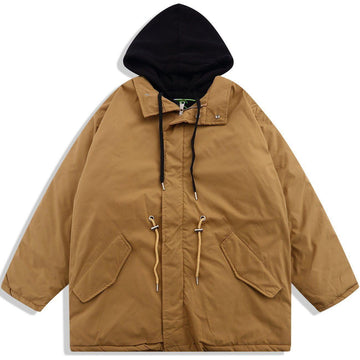 Makersluxe® - Patchwork Splicing Hooded Winter Coat