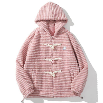 Makersluxe® - Pearl Disc Buckle Hood Winter Coat