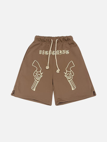Makersluxe® - Pistol Print Drawstring Shorts