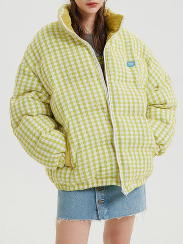 Makersluxe® - Plaid Labeling Winter Coat