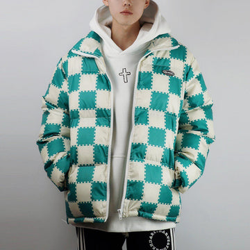 Makersluxe® - Plaid Print Winter Coat