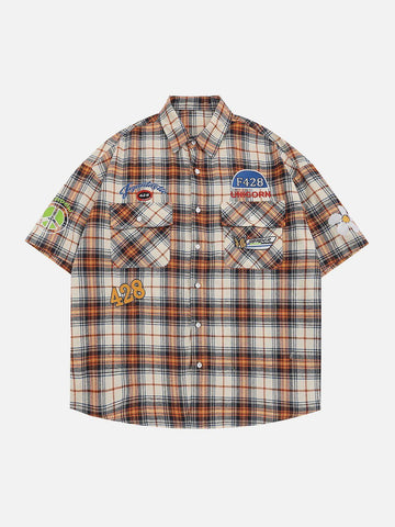 Makersluxe® - Plaid Short Sleeve Shirts