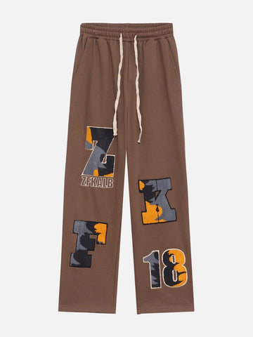 Makersluxe® - Plush Letter Embroidery Sweatpants