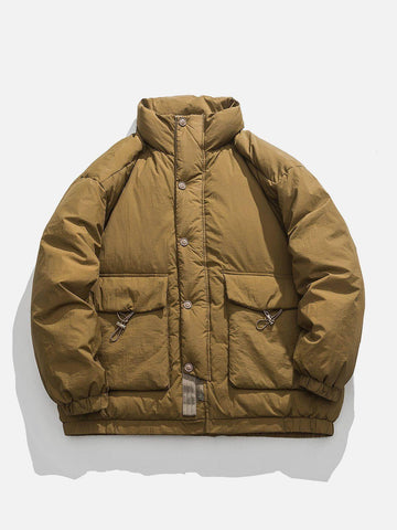 Makersluxe® - Pocket Solid Color Winter Coat