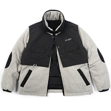 Makersluxe® - Pocket Splicing Sherpa Winter Coat