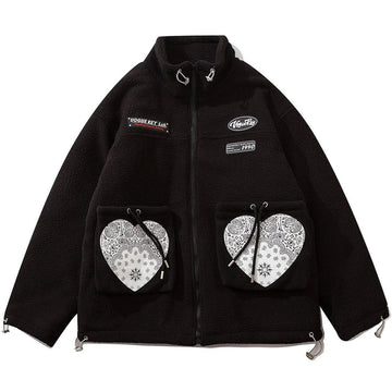Makersluxe® - Print Pattern Sherpa Winter Coat