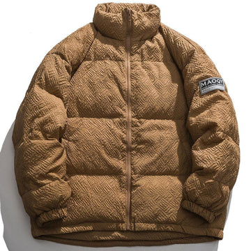 Makersluxe® - Pure Color Crumpled Winter Coat