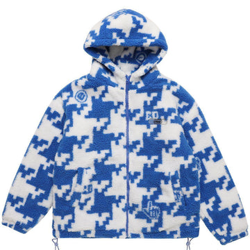 Makersluxe® - Puzzle Print Sherpa Winter Coat