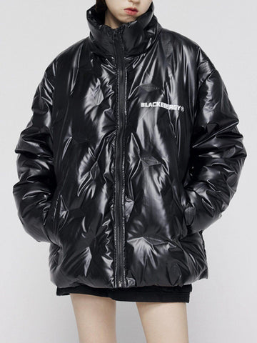 Makersluxe® - Shiny Pleated Down Coat