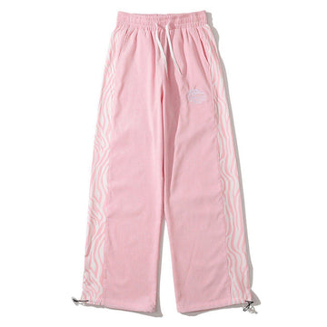 Makersluxe® - Side Zebra Pattern Paneled Sweatpants