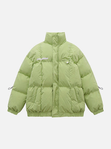 Makersluxe® - Simple Drawstring Print Winter Coat