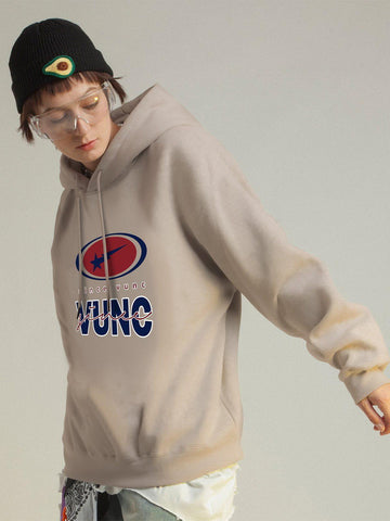 Makersluxe® - Simple Letter Print Hoodie