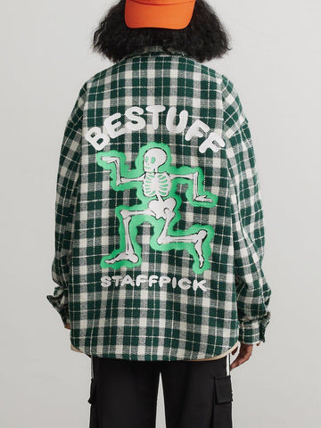 Makersluxe® - Skeleton Foam Print Long-Sleeved Shirt