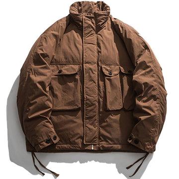 Makersluxe® - Solid Color Big Pocket Winter Coat