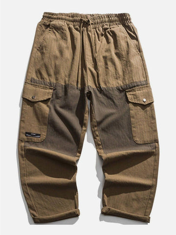 Sneakerland® - Solid Color Multiple Pockets Cargo Pants