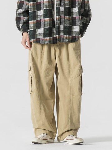 Sneakerland® - Solid Color Pocket Cargo Pants