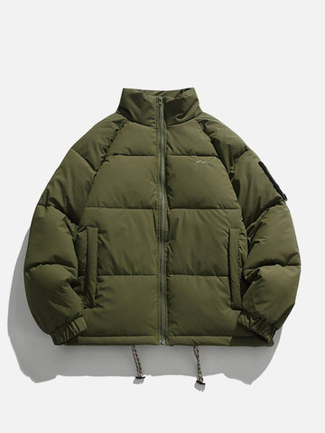 Makersluxe® - Solid Color Stand Collar Winter Coat